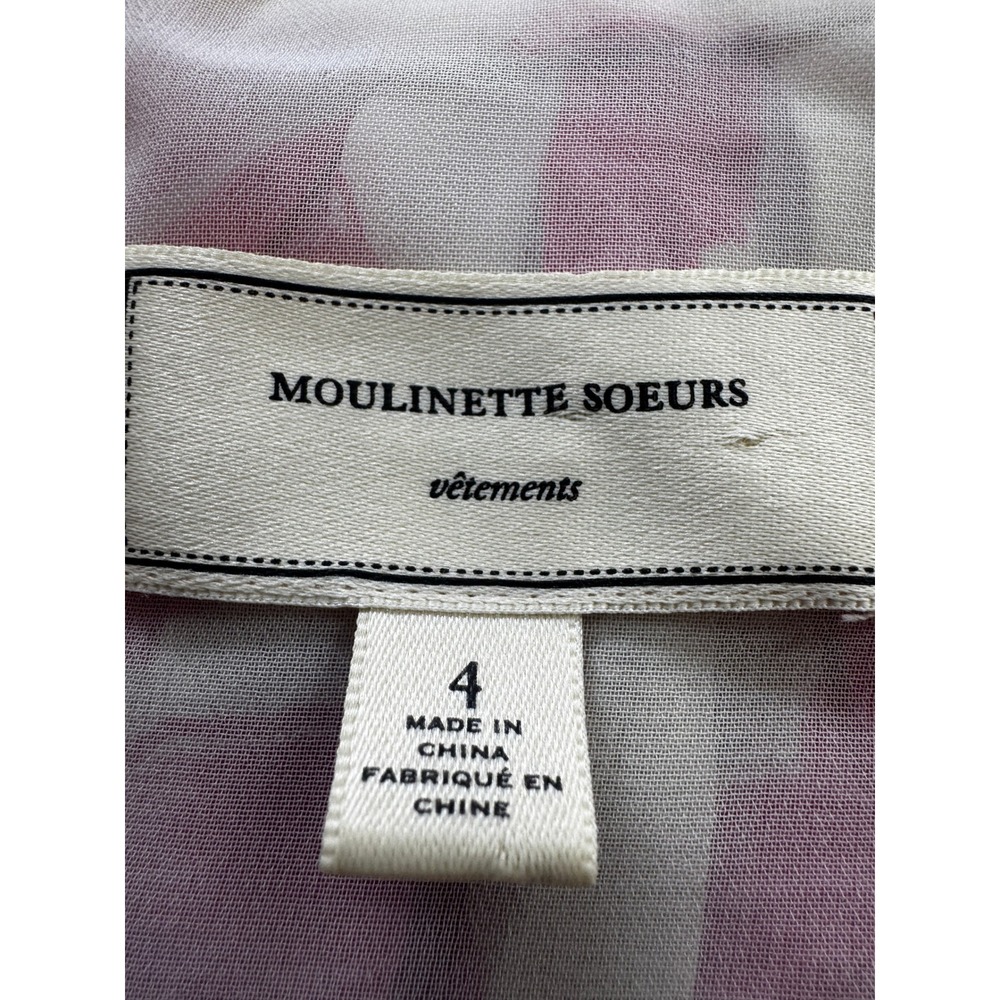 Anthropologie Moulinette Soeurs 100% Silk Magenta Rose Floral Slip Dress Sz 4 - Picture 13 of 15